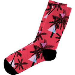 Dimisocks Do You Dare Summer Red Palms Ανδρικές Κάλτσες Ψηλές με Σχέδια Φούξια 60090