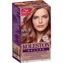 Wella Koleston Deluxe 8/63 Ανοιχτό Ξανθό Κόκκινο Χρυσό Μόνιμη Βαφή Μαλλιών Xωρίς Αμμωνία 110ml