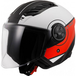 LS2 OF616 Airflow II Cover Matt White Red Κράνος Μηχανής Jet 1500gr