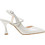 PieDini Γόβες Slingback Δερμάτινες με Λεπτό Ψηλό Τακούνι & Στρας Λευκές 610