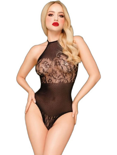 Penthouse Blooming Era Sexy Κορμάκι String See Through με Δαντέλα Μαύρο