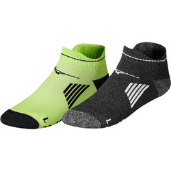 Mizuno Ανδρικές Κάλτσες Κοντές με Σχέδια Lime Μαύρες 2Pack J2GX105543