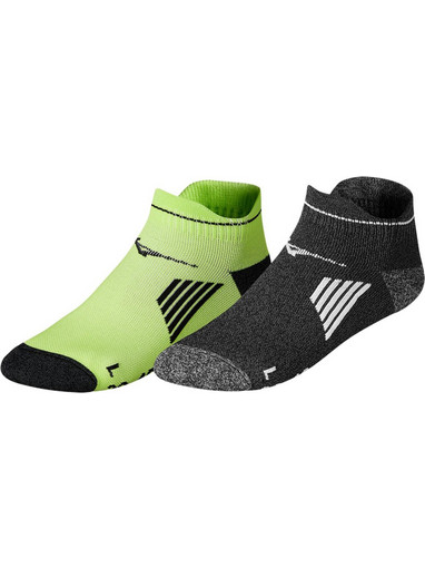 Mizuno Ανδρικές Κάλτσες Κοντές με Σχέδια Lime Μαύρες 2Pack J2GX105543