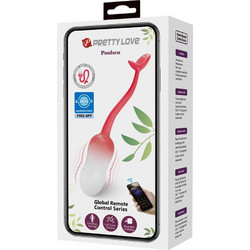 Pretty Love Poulsen Vibrating Egg Δονητής Egg για Ζευγάρια με Τηλεχειριστήριο Λευκός Κόκκινος
