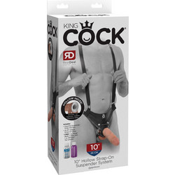 Pipedream King Cock 10" Hollow Suspender Strap On 25.4cm Flesh