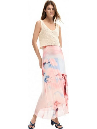 Desigual Maxi Καλοκαιρινό Καθημερινό Φόρεμα Ροζ 26SWVK31-3049