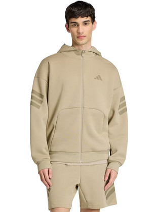 Adidas Ανδρική Ζακέτα Φούτερ με Κουκούλα και Φερμουάρ Μπεζ KD5230