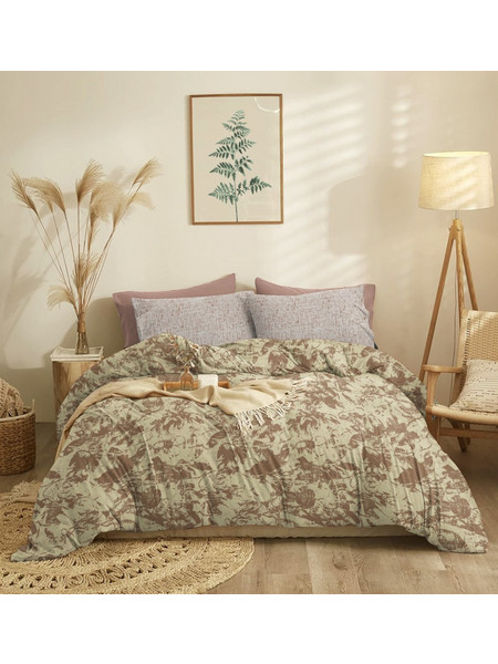 Cokitex Σετ Σεντόνια Διπλά με Λάστιχο 150x200+30 Marta Nala Cinnamon