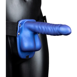 Ouch! Ribbed Hollow Harness Strap On με Dildo 21cm Μπλε