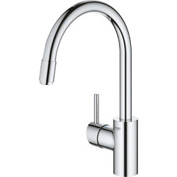GROHE Concetto 32663003 Μπαταρία Κουζίνας Πάγκου Διπλής Παροχής Ανάμεικτη με Ντουζ Inox