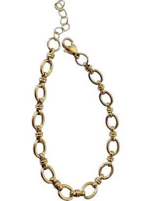 RO Accessories Γυναικείο Βραχιόλι Αλυσίδα από Ατσάλι Xρυσό BR189