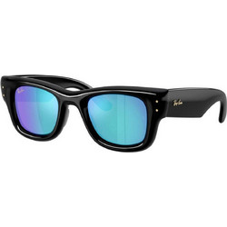 Ray-Ban RB4940 601 Ανδρικά Γυαλιά Ηλίου Τετράγωνα Κοκάλινα Μαύρα με Μπλε Φακό