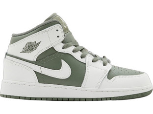 Jordan Air Jordan 1 Παιδικά Sneakers Μποτάκια Λευκά Χακί DQ8423-107
