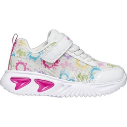 Geox Asssister Παιδικά Sneakers με Φωτάκια Λευκά Φούξια J45E9B0GFHHC0653