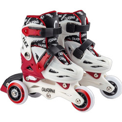 California Smart Quad Αυξομειούμενα Rollers Παιδικά Λευκά Κόκκινα