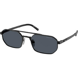 Prada PR53S 7AB70B Ανδρικά Γυαλιά Ηλίου Ορθογώνια Μεταλλικά Μαύρα με Μαύρο Φακό