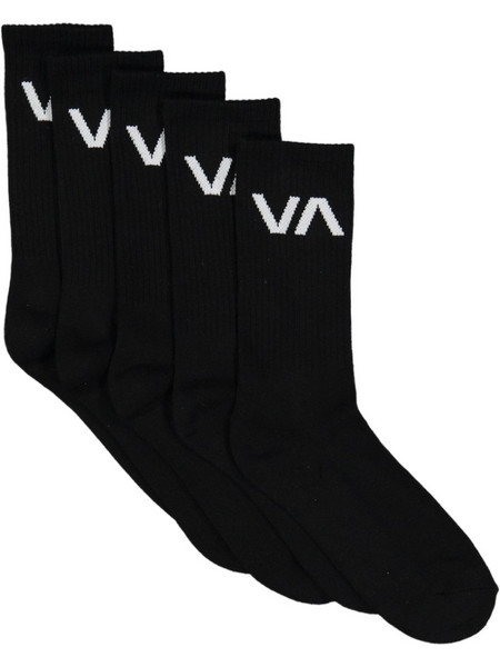 RVCA Ανδρικές Κάλτσες Ψηλές Μαύρες 5Pack UVYAA00111-BLK