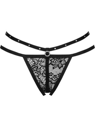 Livco Corsetti Nomade Γυναικείο Sexy String Αυτοκινήτου με Δαντέλα Μαύρο D-239881