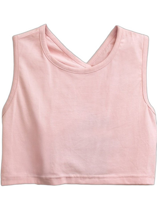Funky Παιδικό Crop Top Αμάνικο Ροζ 126-505139-1