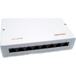 Central Ethernet Patch Panel Επιτοίχιο 8 Θυρών Cat.5e Unshielded UTP