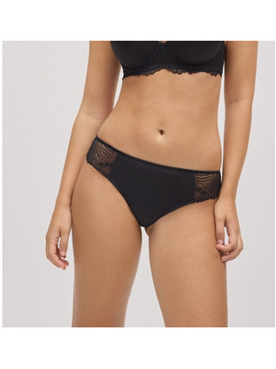 Ysabel Mora Γυναικείο Sexy String με Δαντέλα Μαύρο 10778