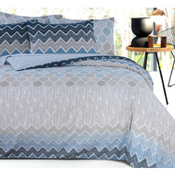 Espree Σετ Σεντόνια King Size Βαμβακερά με Λάστιχο 180x200+35 Kiris Blue