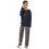 PNN Nightwear Παιδική Πιτζάμα Βαμβακερή Χειμωνιάτικη Navy Μπλε Μπορντό 1221-0951