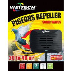 WEITECH Απωθητικό Μπαταρίας για Πτηνά με Υπερήχους Εξωτερικού Χώρου
