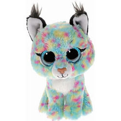 Ty Beanie Boos Τιρκουάζ Γάτα με Πολύχρονες Βούλες 15cm