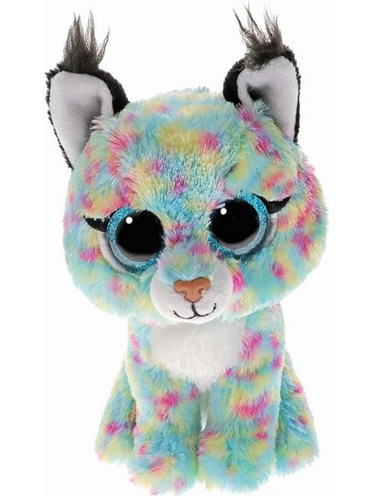 Ty Beanie Boos Τιρκουάζ Γάτα με Πολύχρονες Βούλες 15cm
