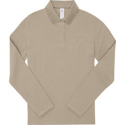 B&C Collection Γυναικεία Μπλούζα Polo Μακρυμάνικη Μπεζ PW462