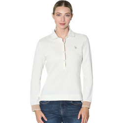 U.S. Polo Assn. Γυναικεία Μπλούζα Polo Μακρυμάνικη Εκρού US40377001-101
