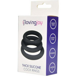 Loving Joy Thick Silicone Cock Rings Ελαστικό Δαχτυλίδι Πέους & Όρχεων Σιλικόνης Γκρι