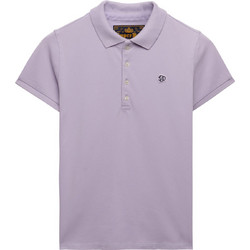 Superdry Γυναικεία Μπλούζα Polo Κοντομάνικη Λιλά W6012208A-1YA