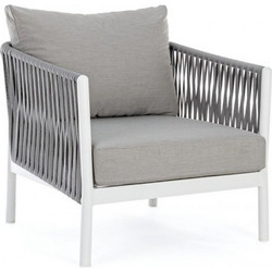 Kare Design Florencia WG20 Πολυθρόνα Κήπου Αλουμινίου Γκρι Λευκή