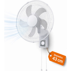 Bakaji 02002238 Ανεμιστήρας Τοίχου 43cm 65W με Τηλεχειριστήριο