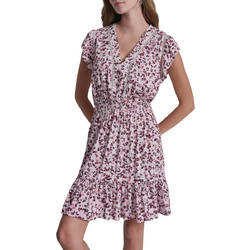DKNY Mini Καλοκαιρινό Καθημερινό Φόρεμα Floral Μεταξωτό Ροζ DJ6D9177-A0J