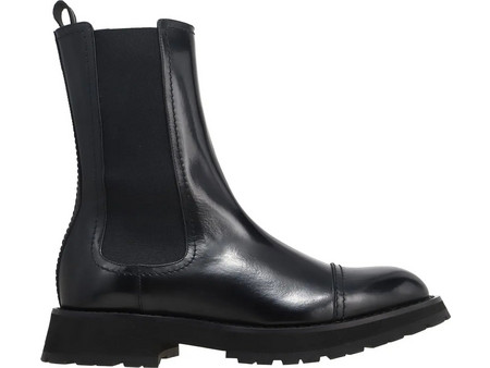 Alexander McQueen Ανδρικά Chelsea Μποτάκια Δερμάτινα Μαύρα 708175WIC62-1000