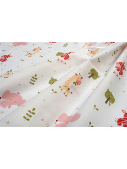 Dimcol Happy Safari 712 Πάνα Αγκαλιάς Χασέ Λευκή Ροζ 80x80cm