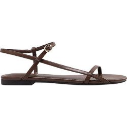Nine West MASOW3 Δερμάτινα Γυναικεία Σανδάλια Σοκολατί 21-210