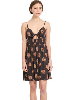 Volcom Mini Καλοκαιρινό Καθημερινό Φόρεμα Μεταξωτό Σοκολατί B1312617-VBK