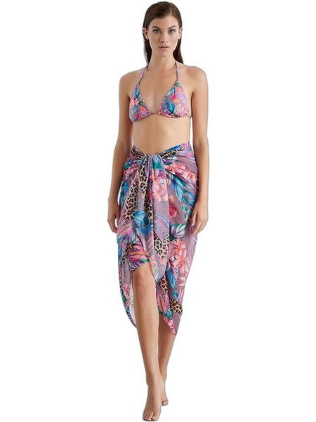 BLU4U Purple Tropics Παρεό Μακρύ Πολύχρωμο 23383025