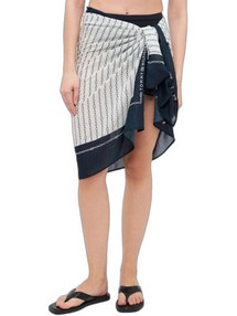 Tommy Hilfiger Flag Chain Παρεό Κοντό Εκρού Navy Μπλε UW0UW05862-0LB