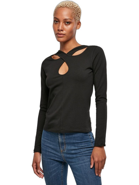 Urban Classics Γυναικείο Χειμερινό Top Βαμβακερό Μαύρο TB5479-00007