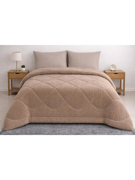 Cosmin Κουβερτοπάπλωμα Υπέρδιπλο 220x240 Rabbit Velvet Beige Brown 4000214