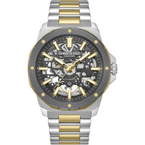Kenneth Cole Hollis Ανδρικό Ρολόι Αυτόματο με Ασημί Χρυσό Μεταλλικό Μπρασελέ KCWGY0076705