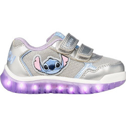 Geox Lilo & Stitch Παιδικά Sneakers με Φωτάκια Γκρι Μωβ B6561C0AJASC1316