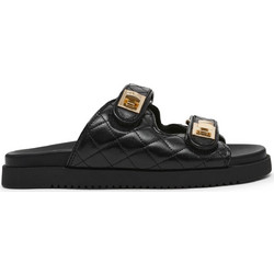 Steve Madden Δερμάτινα Γυναικεία Σανδάλια Μαύρα SM11003714-017