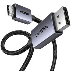 Ugreen Καλώδιο DisplayPort to HDMI Male Braided 3m Black