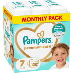 Pampers Premium Care Monthly Pack Πάνες No7 15+Kg 120τμχ